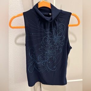 Elegant Navy Blue Sleeveless Top
